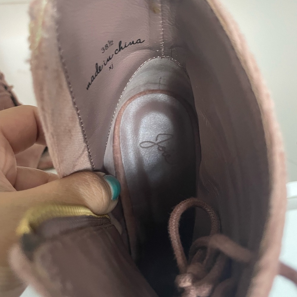 Joie - dusty rose lace up peep toe bootie - Picture 4 of 4